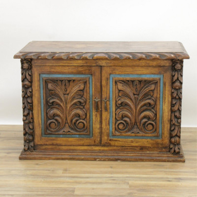 Image for Lot Mexican Artisan Carved Cabinet, Mid 20th C