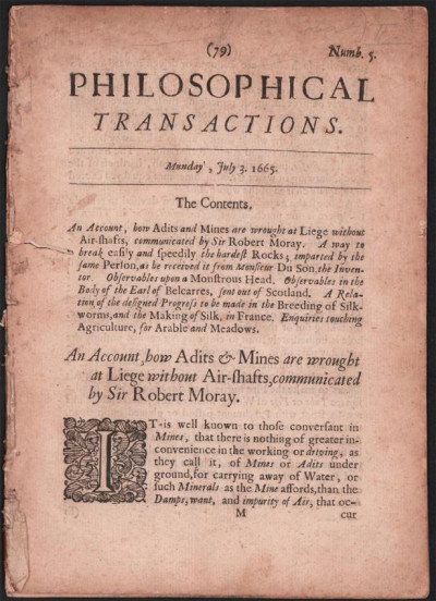 ROYAL SOCIETY Phil. Transactions 3 July 1665