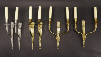 Image for Lot 6 Neoclassical Style Metal Wall Sconces