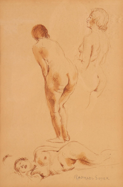 Image for Lot Raphael Soyer - Nude, lithograph