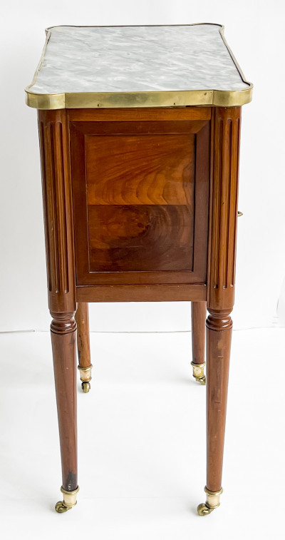 Louis XVI Style Fruitwood And Marble Night Table