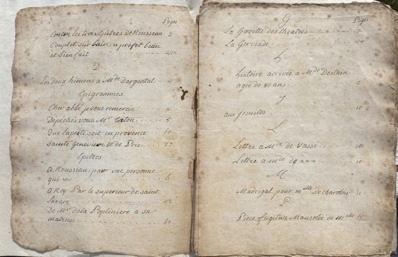 Image 2 of lot 18th-cent. manuscript 70 poems Voltaire & others