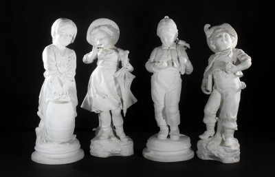 4 Continental Bisque Figures of Children
