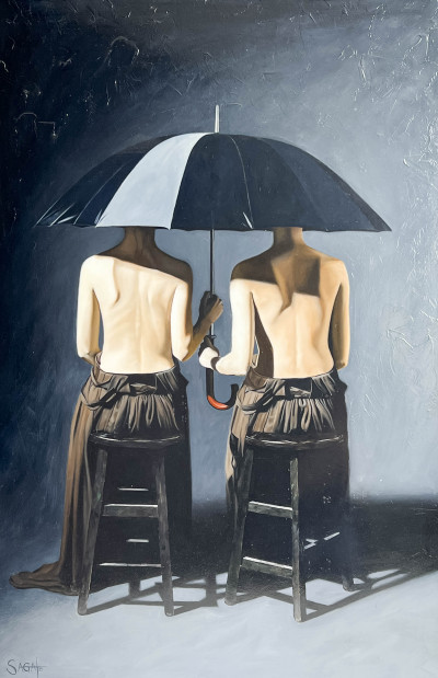 Mike Sagato - Untitled (Figures under Umbrella)