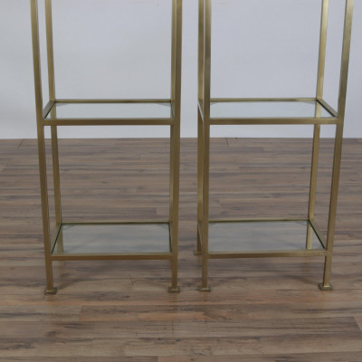 Image 4 of lot 3-Part Brass Patinated Etagere