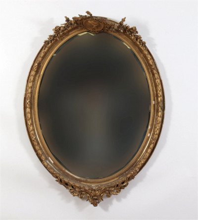 Image for Lot Louis XVI Style Oval Mirror, 19th C.