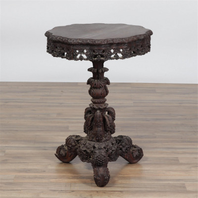 Image for Lot Southeast Asian Carved Teak Table, 19th C.
