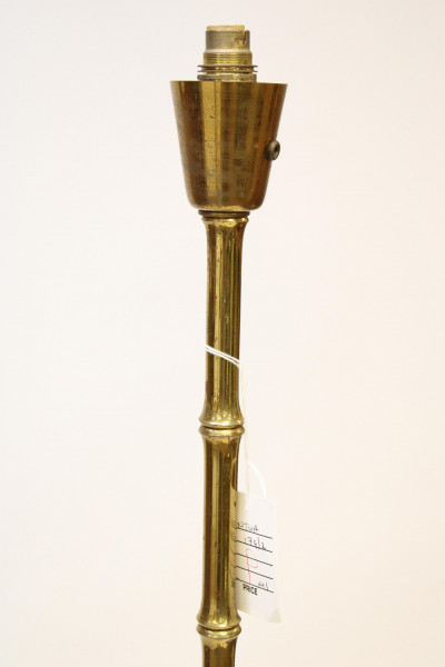 Image 3 of lot 2 Bagues Style Cast Brass Faux Bamboo Floor Lamps
