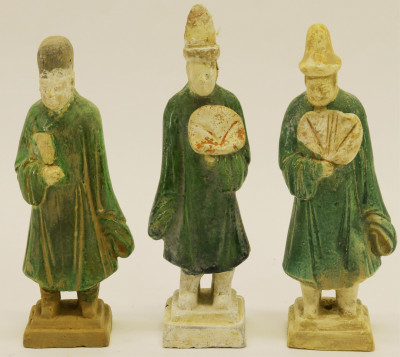 Image for Lot Three Ming Dynasty Attendants