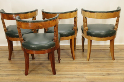 Image 5 of lot 4 Continental Classical Mahogany Tub Chairs 19 C