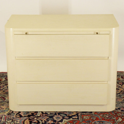 Image for Lot 1980's Ivory Lacquer Side Chest