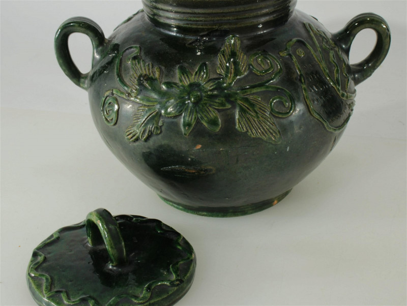 Large Pottery Pitcher, Red Cliff Tureen, Green Pot