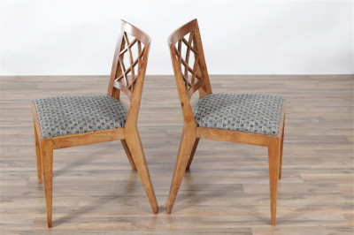 Image 7 of lot 4 French Mid Century Modern Fruitwood Side Chairs