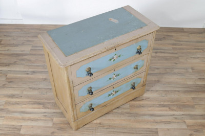 Image 3 of lot 19th C. Painted Chest & Side Chair