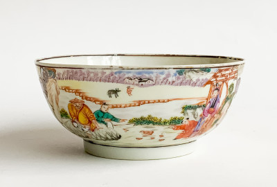 Image for Lot Chinese Export Porcelain Famille Rose Bowl