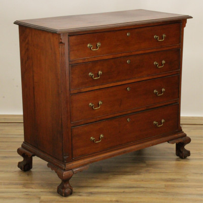 Image for Lot Chippendale Style Cherry Chest L 19th C