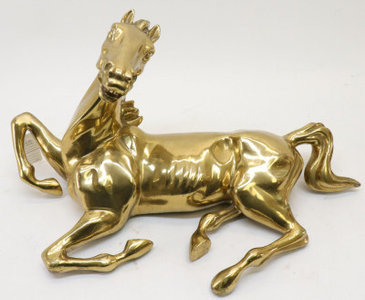 Image for Lot Brass Figure of a Recumbent Stallion