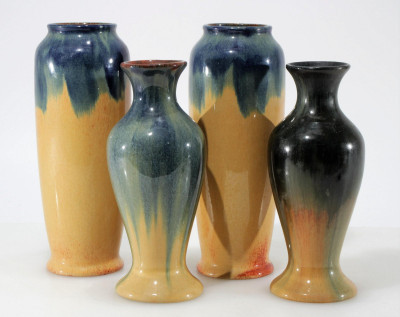 Image for Lot Muncie - Two Pairs of Drip Glazed Pottery Vases