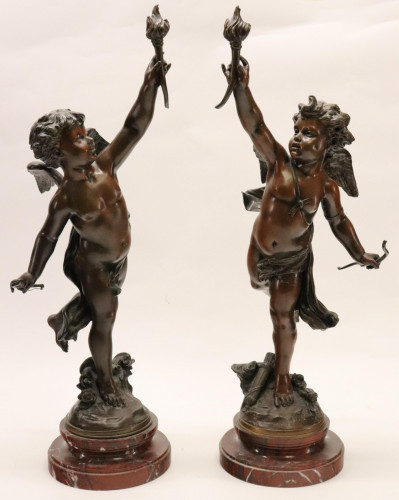 Image for Lot Near Pair Bronze Cupids