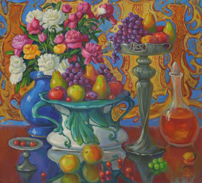 Image for Lot Andrei Gulyi - Floral Tapestry Still Life