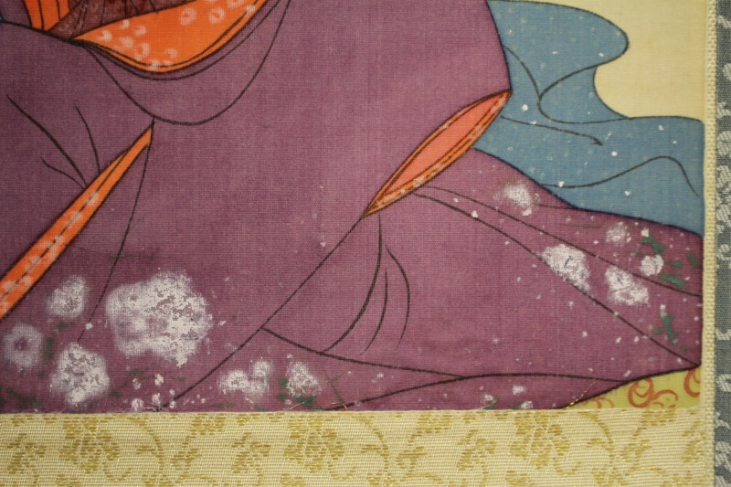Image 5 of lot 2 Japanese Watercolor Scrolls of Women