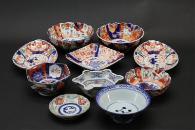 Image for Lot 10 Small Imari Porcelain  Other Bowls 19/20th C
