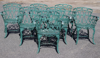 Image for Lot Seven Vintage Cast Aluminum Outdoor Chairs
