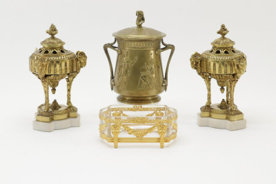 Image 2 of lot 4 Gilt Bronze Table Items 19th/20th C