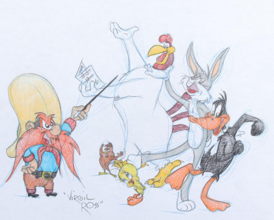 Image for Lot VIRGIL ROSS - BUGS BUNNY & FRIENDS - DRAWING