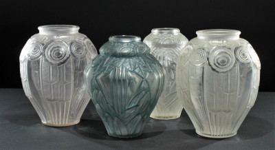 Image for Lot 2 Near Pairs of A. Hunnebelle Glass Vases, 1930