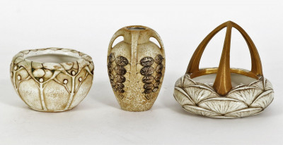 Image for Lot Ernst Wahliss - 2 Ceramic Bowls & Vase