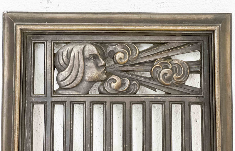 Art Deco Bronze Grille Panels, Set of 3