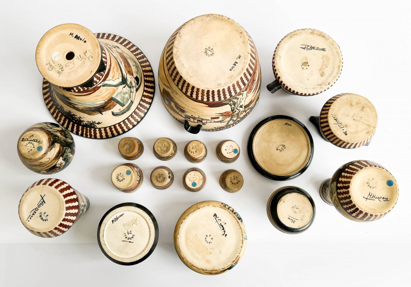 Group Of Étienne Vilotte & Poterie De Ciboure Pottery Vases And Vessels