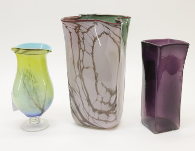 Title 3 Art Glass Vases / Artist