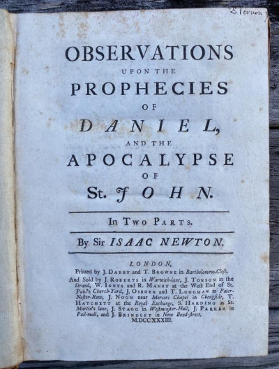 Isaac NEWTON Observations on ... Daniel 1733