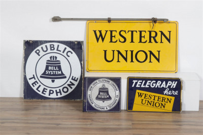 Image for Lot Vintage Bell System and Western Union Signage