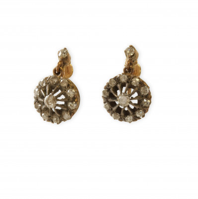 Image for Lot Pair of Victorian Diamond Earrings