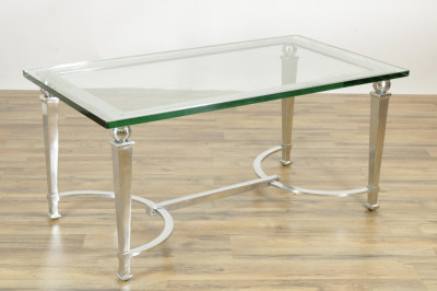 Image for Lot Maison Jansen Style Chrome Coffee Table