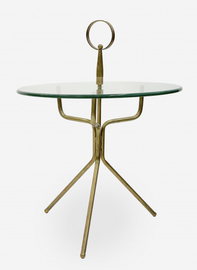 Image for Lot Glass side table in the style of Gio Ponti