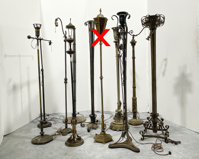 Image for Lot Assortment of 11 Floor Lamps, in the style of Oscar Bach and Edgar Brandt