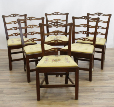 Image for Lot Six Chippendale Style Mahogany Side Chairs