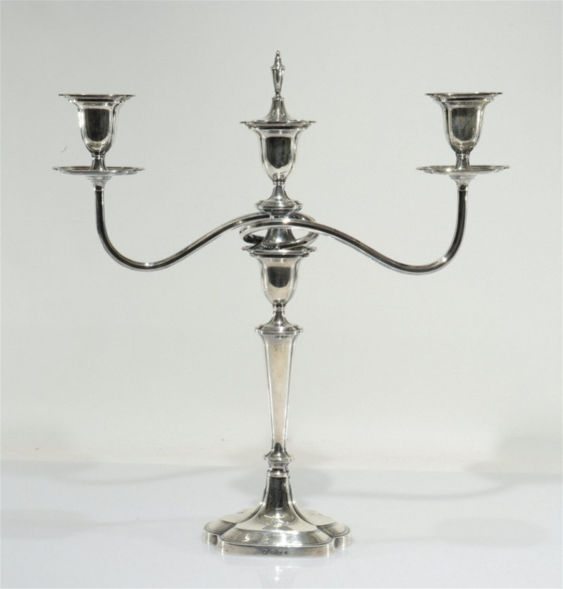 J. Parkes & Co, Pair of Sterling Silver Candelabra