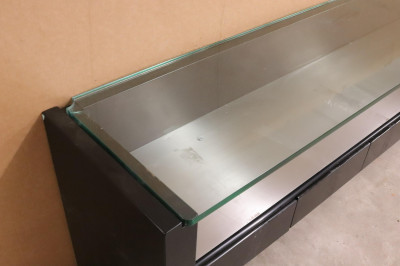 Tecno (Italy) Laquered Wood And Glass Top Console
