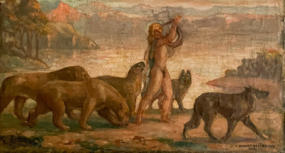 Joubert de La Mothe - Figure with Lyre Among Lions and Wolves