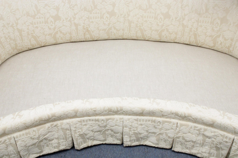 Kidney Shaped Upholstered Sofa