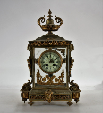 Image for Lot French Bronze Mantle Clock, late 19th C.
