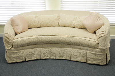 Kidney Shaped Upholstered Sofa