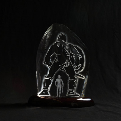 Don Wier for Steuben Glass - David and Goliath Sculpture