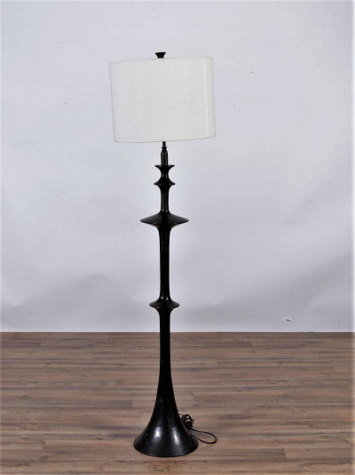 Title Modern Bronze Patinated Metal Floor Lamp / Artist
