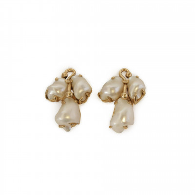 Pair of Natural Baroque Pearl Earrings
